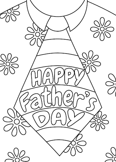 fathers day card image to color in
