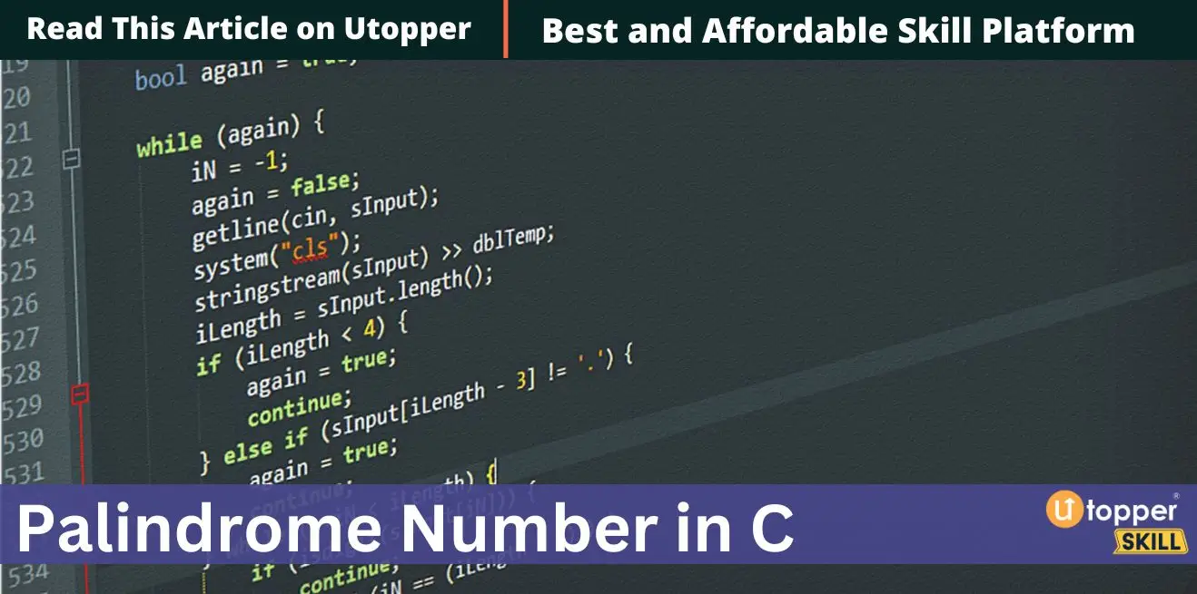 Palindrome Number in C