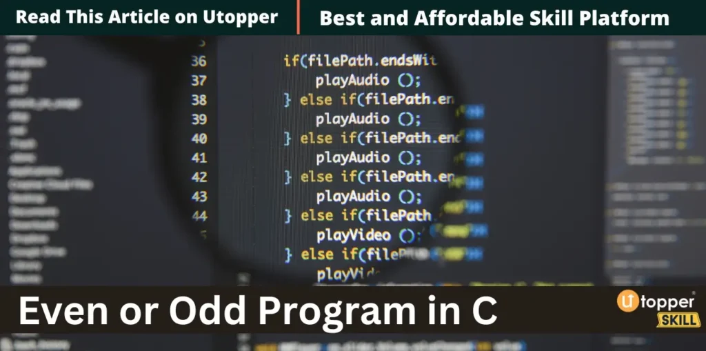 Even or odd program in c language