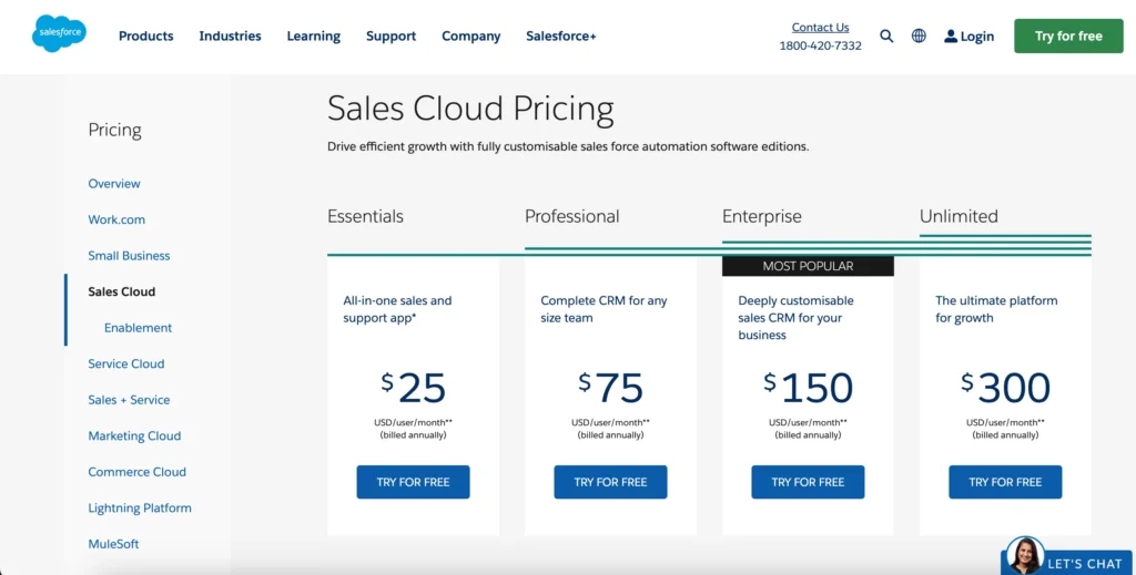 Salesforce Pricing Plan